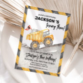 Invitation Construction 3rd birthay Dump Truck party