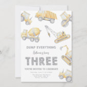 Invitation Construction 3rd Birthday Party (Devant)