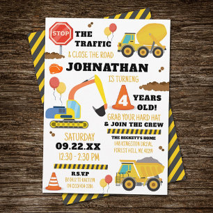 Invitation Construction 4e anniversaire