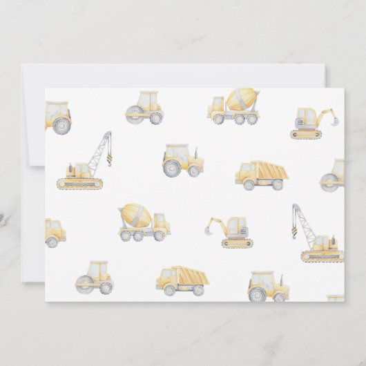 Invitation Construction 5e CINQ fête d'anniversaire (Dos)