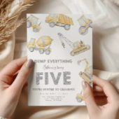 Invitation Construction 5e CINQ fête d'anniversaire