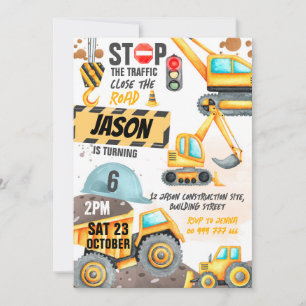 Invitation Construction 6e Anniversaire de la fête Trump Truc