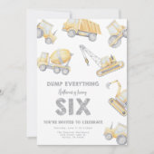 Invitation Construction 6th SIX Birthday Party (Devant)