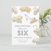 Invitation Construction 6th SIX Birthday Party (Debout devant)