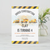 Invitation Construction Anniversaire Camion de vidage Anniver (Debout devant)