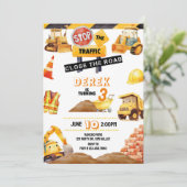 Invitation Construction Anniversaire, Construction, Tracteur, (Debout devant)