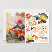 Invitation Construction Anniversaire Cute Photo (Devant)