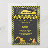 Invitation Construction Anniversaire de la fête Outils et Dig (Dos)