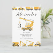 Invitation Construction Anniversaire Débitmètre Camion Excava (Debout devant)