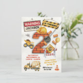 Invitation Construction Anniversaire Tourner Deux Balle D'Ére (Debout devant)