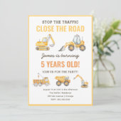 Invitation Construction Anniversaire Truck Party (Debout devant)