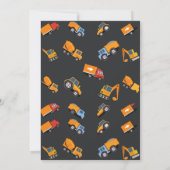 Invitation Construction Anniversaire Truck Party (Dos)
