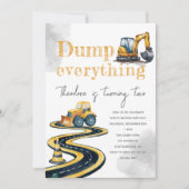 Invitation Construction aquarelle 2ème 3ème 4ème anniversaire (Devant)