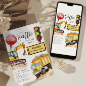 Invitation Construction Arrêt du trafic | Fête d'anniversaire