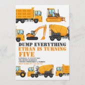 Invitation Construction Birthday Dump Truck & Bulldozer Party (Devant)