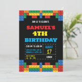 Invitation Construction Blocs Anniversaire (Debout devant)