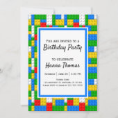 Invitation Construction briques Construction Jouet Anniversai (Devant)