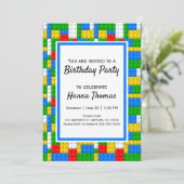 Invitation Construction briques Construction Jouet Anniversai (Debout devant)