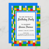 Invitation Construction briques Construction Jouet Anniversai (Devant / Derrière)