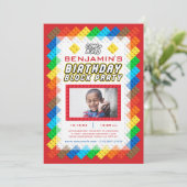 Invitation Construction briques Construction Jouet Zig-Zag An (Debout devant)