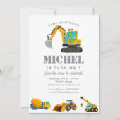 Invitation Construction Camion Anniversaire Décor (Devant)