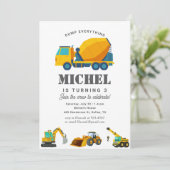 Invitation Construction Camion Anniversaire Décor (Debout devant)