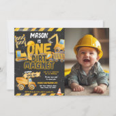 Invitation Construction, Camion de vidange 1er anniversaire (Devant)