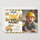 Invitation Construction, Camion de vidange 1er anniversaire (Devant)