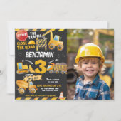 Invitation Construction, Camion de vidange 3e anniversaire (Devant)