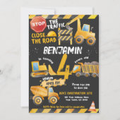 Invitation Construction, Camion de vidange Anniversaire (Devant)