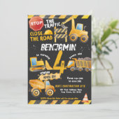 Invitation Construction, Camion de vidange Anniversaire (Debout devant)