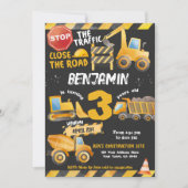 Invitation Construction, Camion de vidange Anniversaire (Devant)