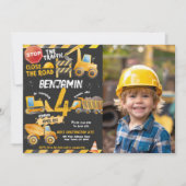 Invitation Construction, Camion de vidange Anniversaire (Devant)