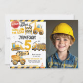 Invitation Construction, Camion de vidange Anniversaire (Devant)