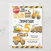 Invitation Construction, Camion de vidange Anniversaire (Devant)