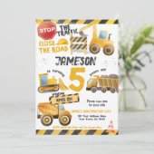 Invitation Construction, Camion de vidange Anniversaire (Debout devant)