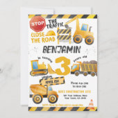 Invitation Construction, Camion de vidange Anniversaire (Devant)