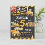 Invitation Construction, Camion de vidange Anniversaire (Debout devant)