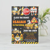 Invitation Construction Camion de vidange Anniversaire Fête I (Debout devant)