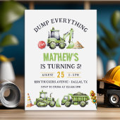 Invitation Construction Camion Digger 5e anniversaire