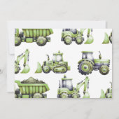 Invitation Construction Camion Digger 5e anniversaire Photo (Dos)