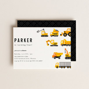 Invitation Construction Camions Thème Anniversaire