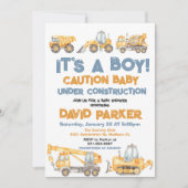 Invitation Construction C'est un Boy Dump Truck Party (Devant)