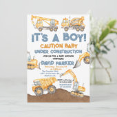 Invitation Construction C'est un Boy Dump Truck Party (Debout devant)