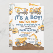 Invitation Construction C'est un Boy Dump Truck Party (Devant / Derrière)