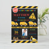 Invitation Construction Chiffres de fête d'anniversaire Truck (Debout devant)