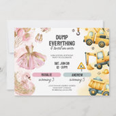 Invitation Construction conjointe et Ballerina Sibling Annive (Devant)