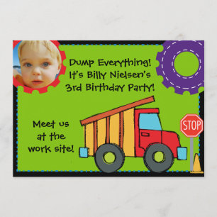 Invitation Construction de photos personnalisées Anniversaire