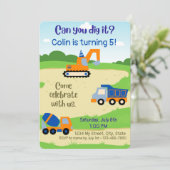 Invitation Construction de terrain de jeu Anniversaire Invita (Debout devant)