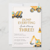 Invitation Construction Dump Everything 3e Anniversaire (Devant)